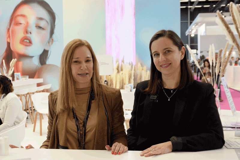 cosmetics business stand side with sharon