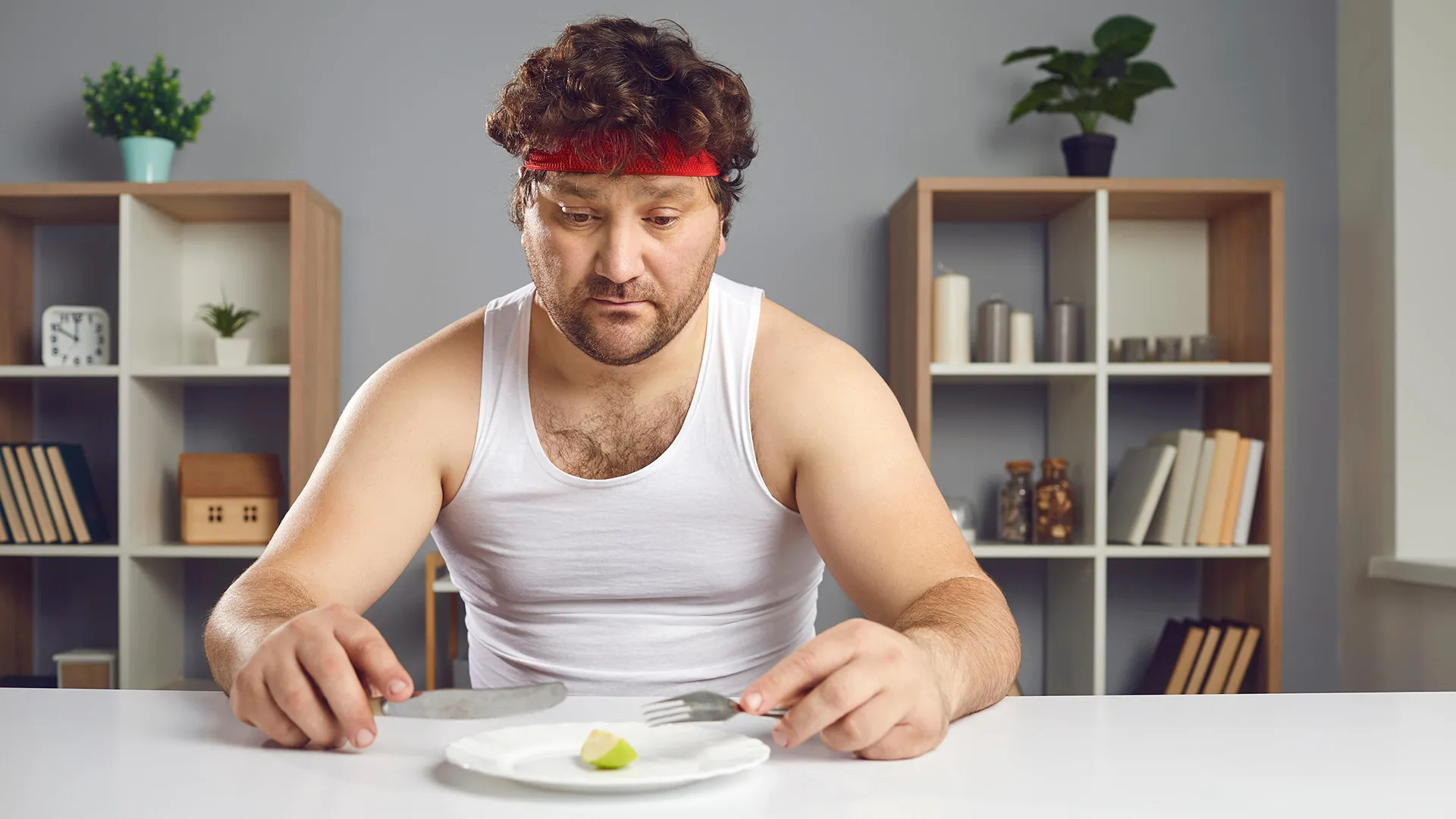 Sad Man Restrictive Diet