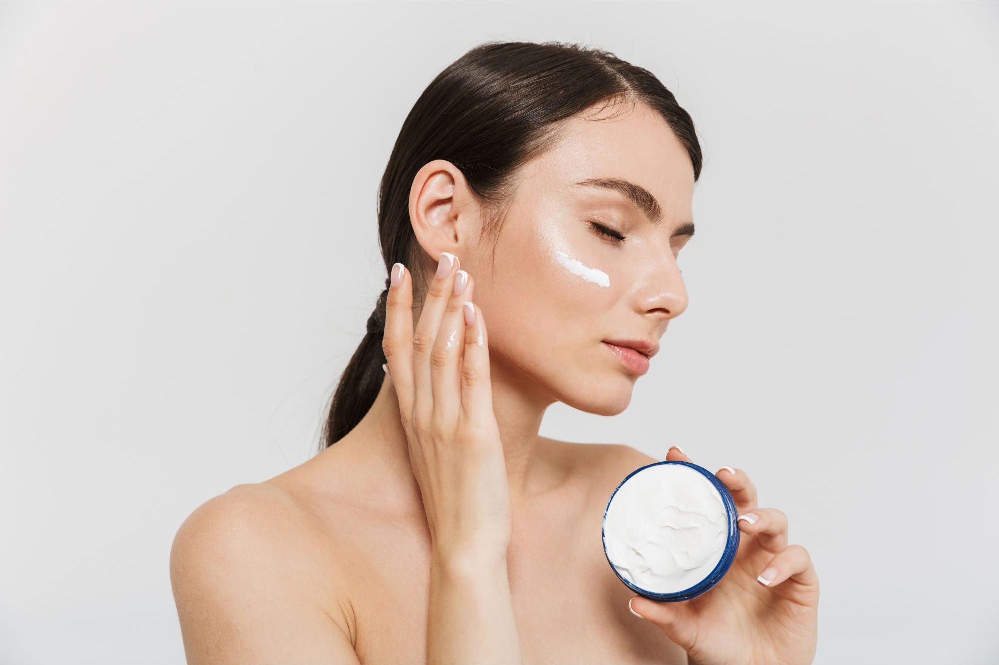 Woman Skincare Routine Cream