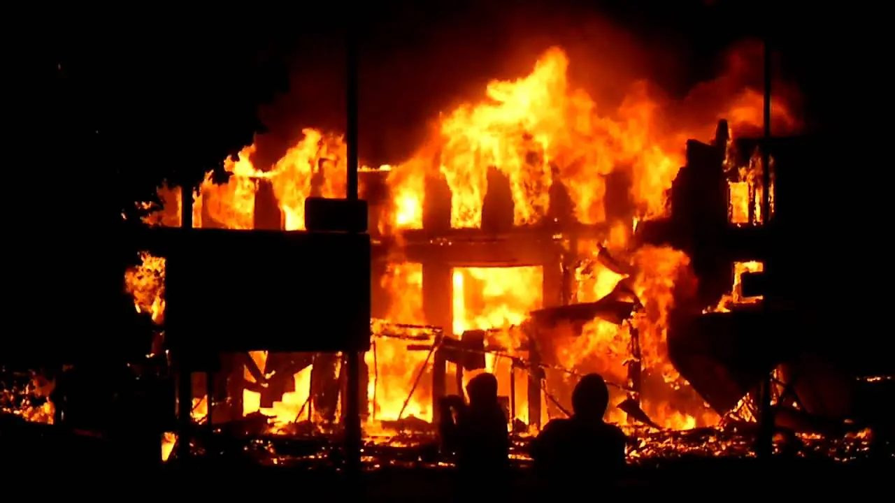 Burning building Fire