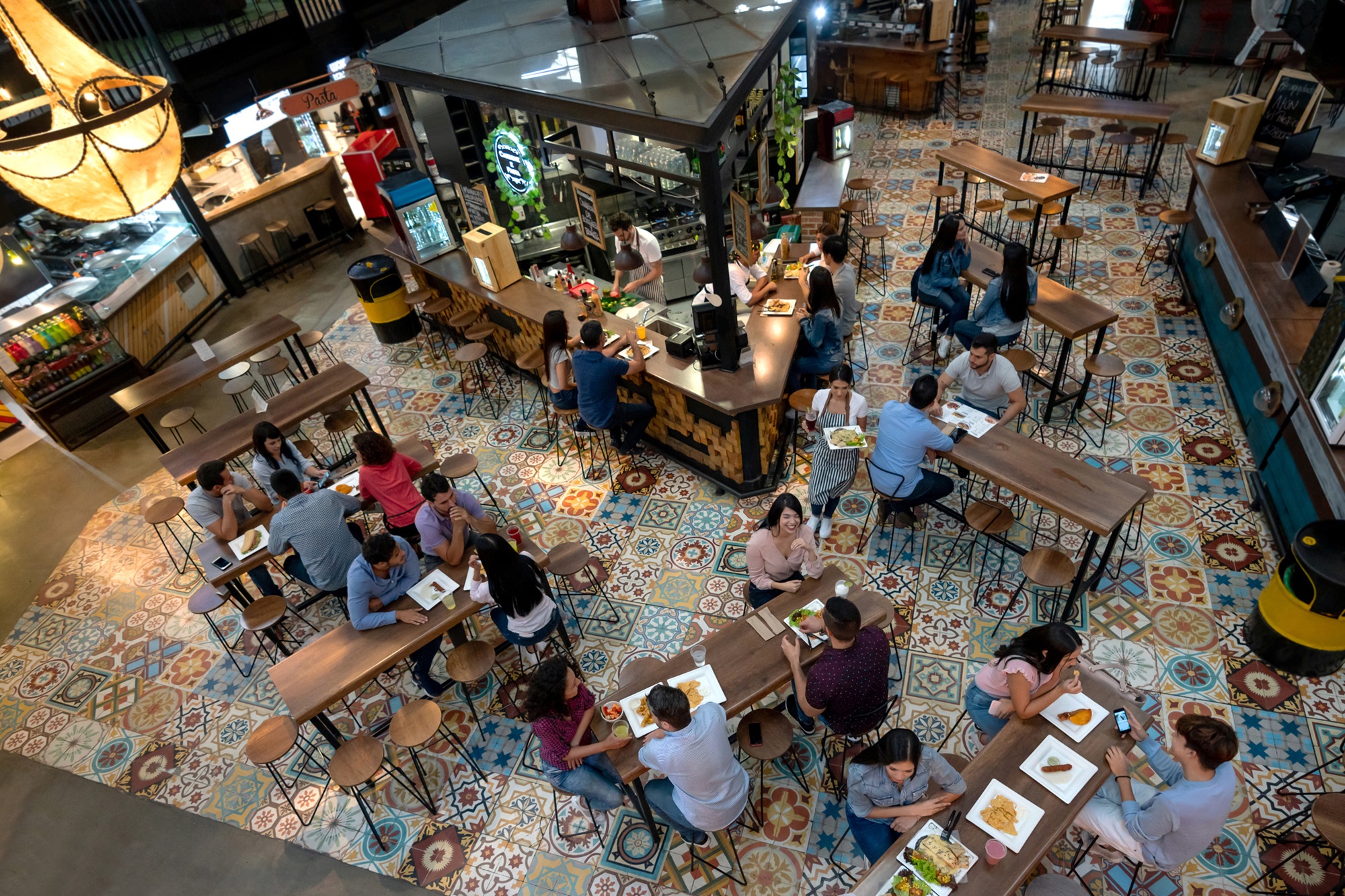 food hall stock photo