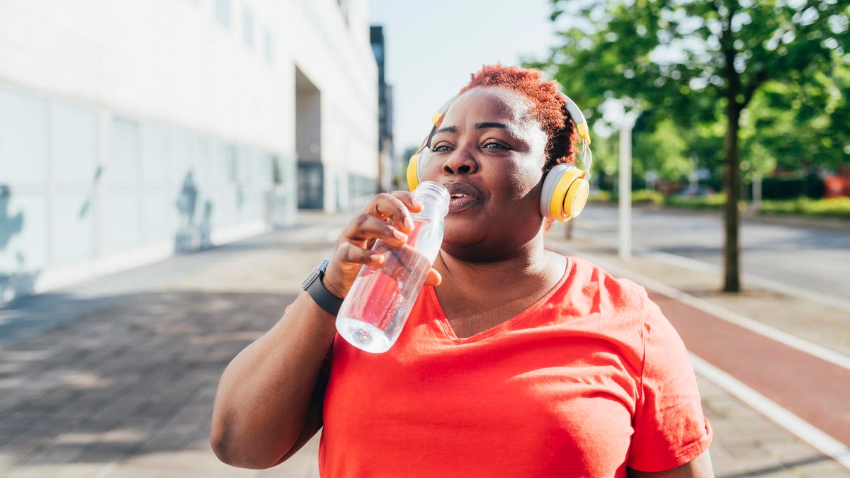 person drinking water