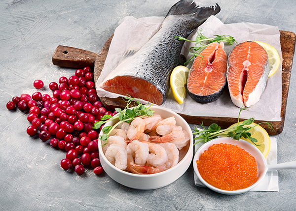 Astaxanthin antioxidant iodine Healthy diet concept 4