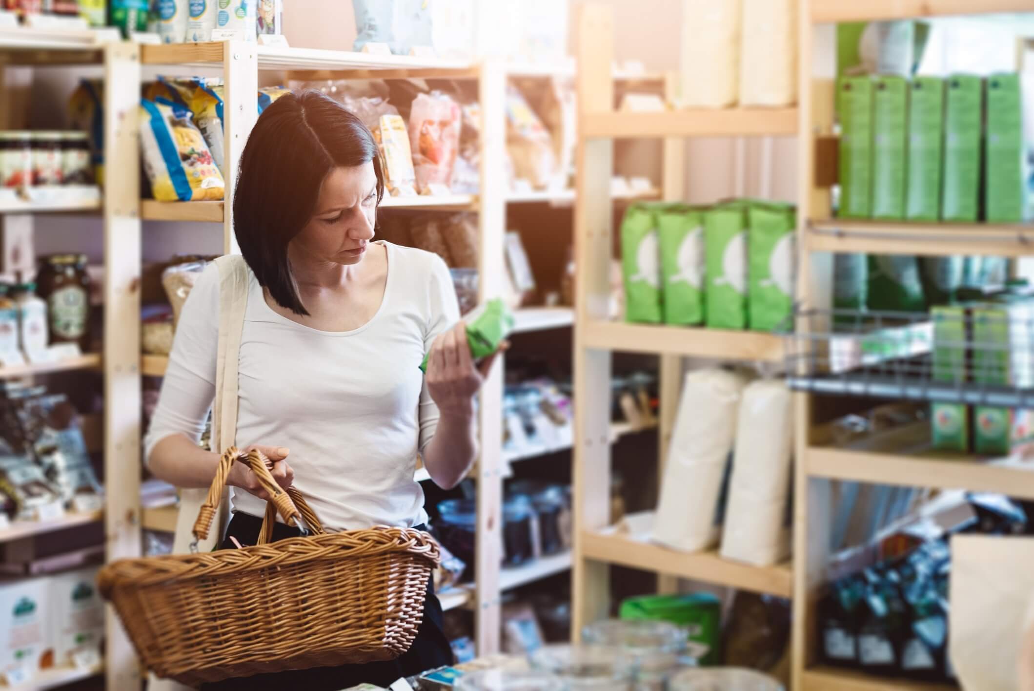 reading nutrition label