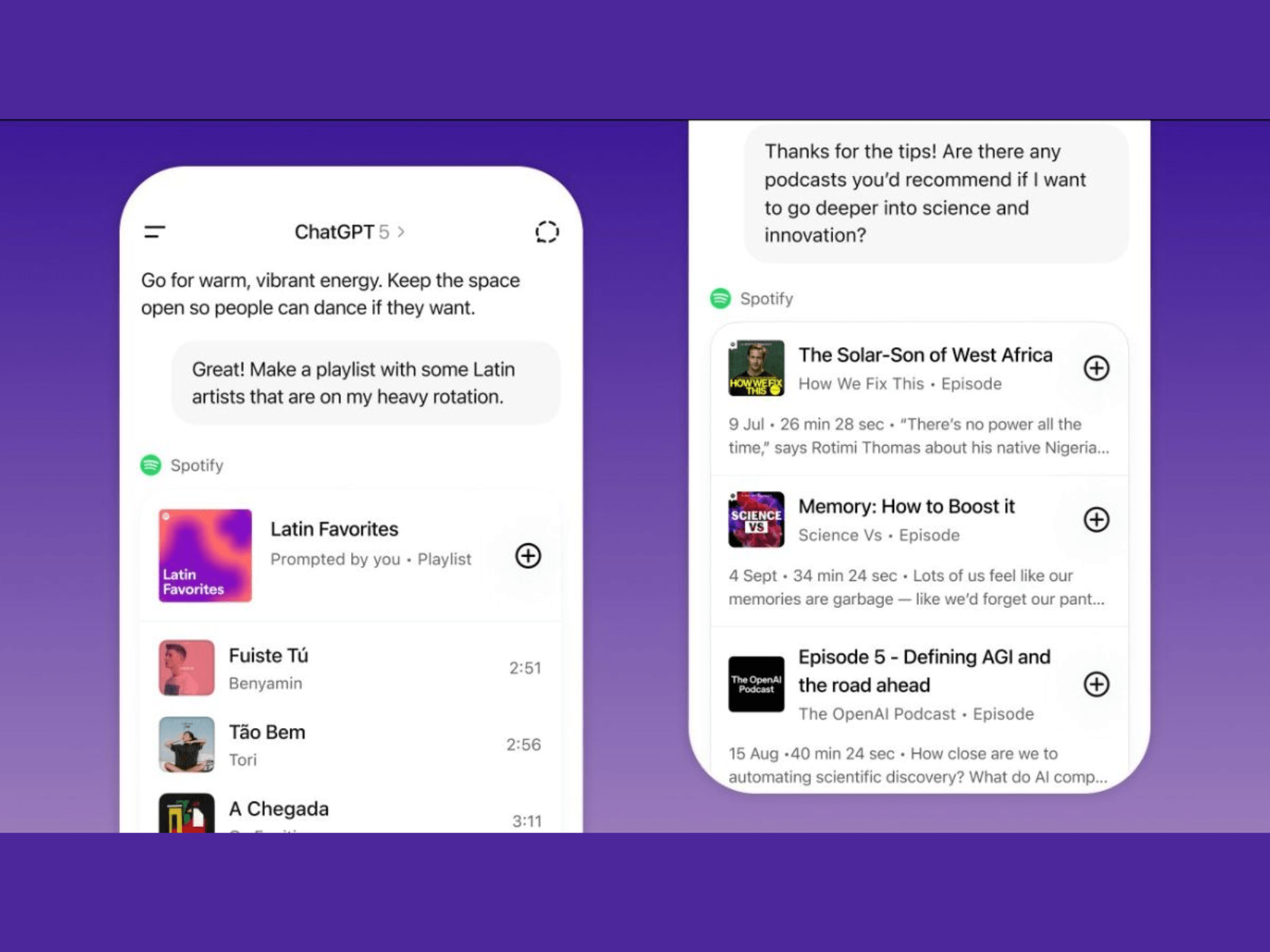 Chat GPT 5 spotify integration