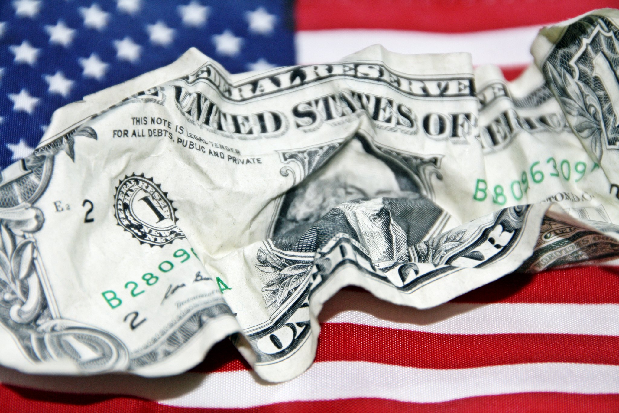 Crumpled US dollar