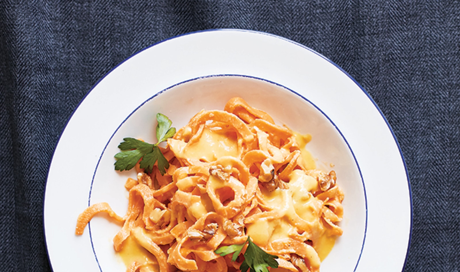 VegNews.SweetPotatoAlfredo.EatingWithIntention