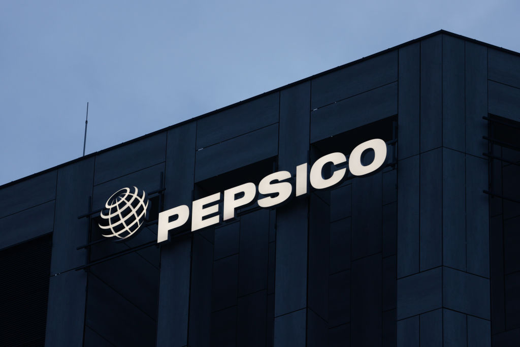 pepsico logo on building pep