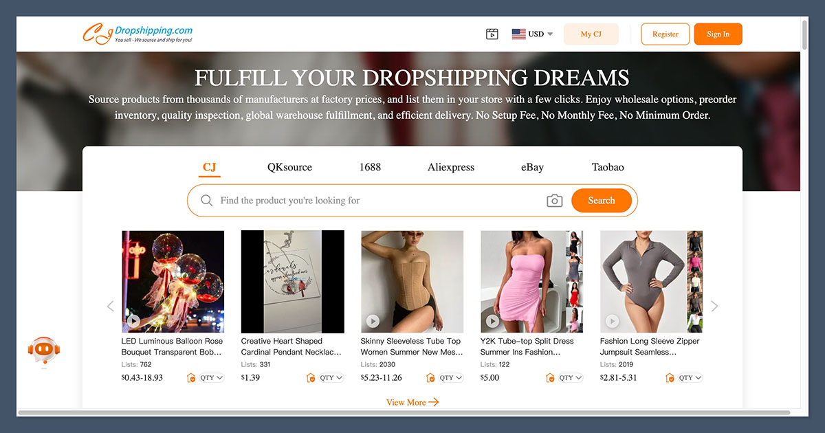 CJdropshipping Homepage