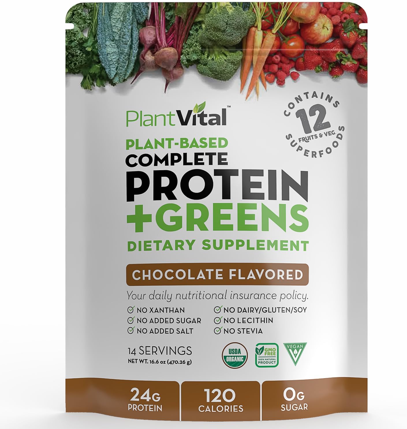 PlantVital Vegan Protein Powder Plant-Based, Chocolate $22.74 (reg. $29) 1 PlantVital Vegan Protein Powder Chocolate