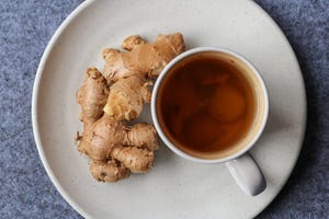 ginger tea on plate