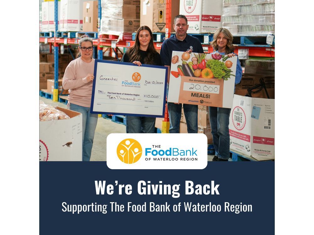 greentec donates 10 000 to the food bank of waterloo region