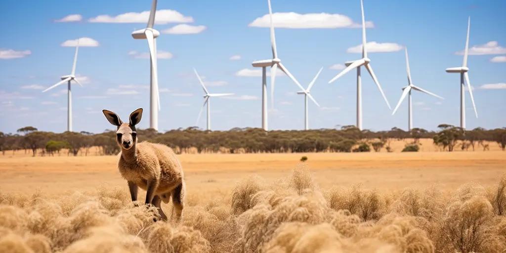 windfarm kangaroo australia mj