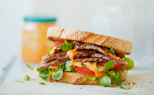 Turn Up the Heat With These 15 Spicy Vegan Recipes 1 VegNews.SpicyKoreanBLT.Feature