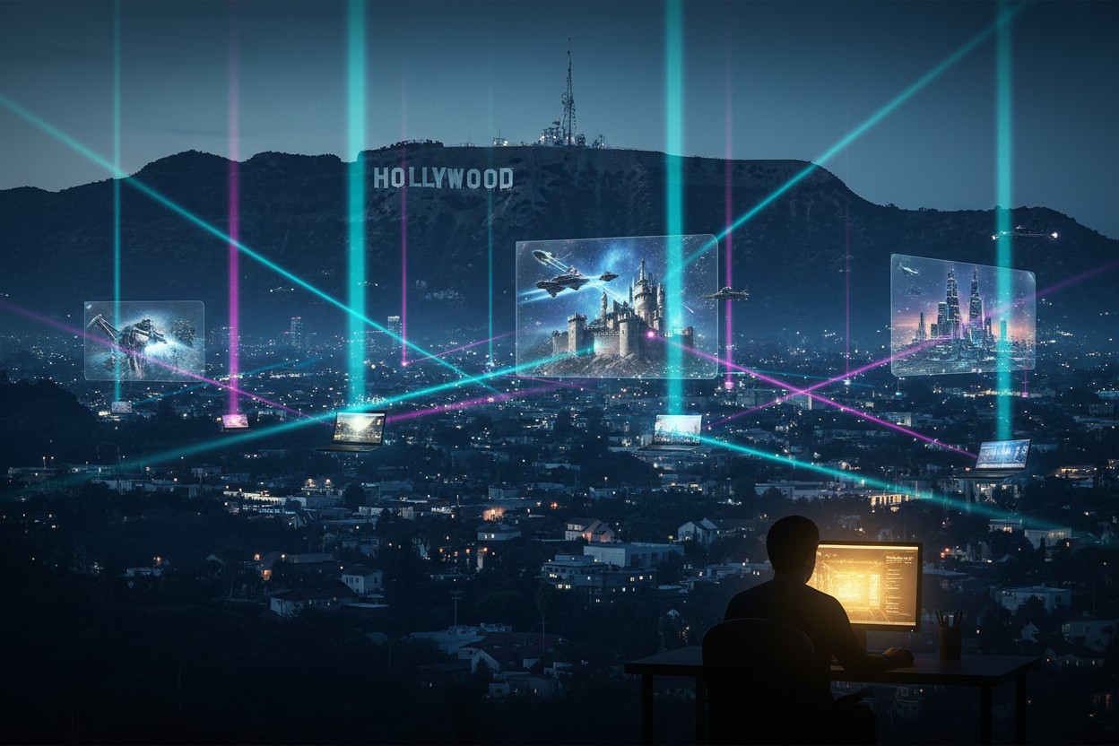The Napster Moment for Movies: How AI Video Rendering Makes Hollywood Obsolete and Seals Netflixs Fate 1 ai video generation napster moment hollywood disruption 263 original
