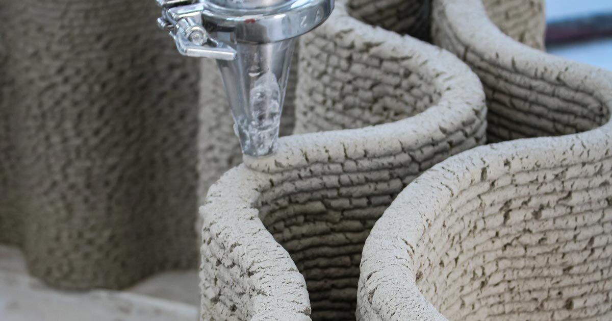 manufactura blends corn and lime composites for robotic 3d printed construction 1 manufactura corncretl bio material corn nejayote lime 3d printing designboom 1200