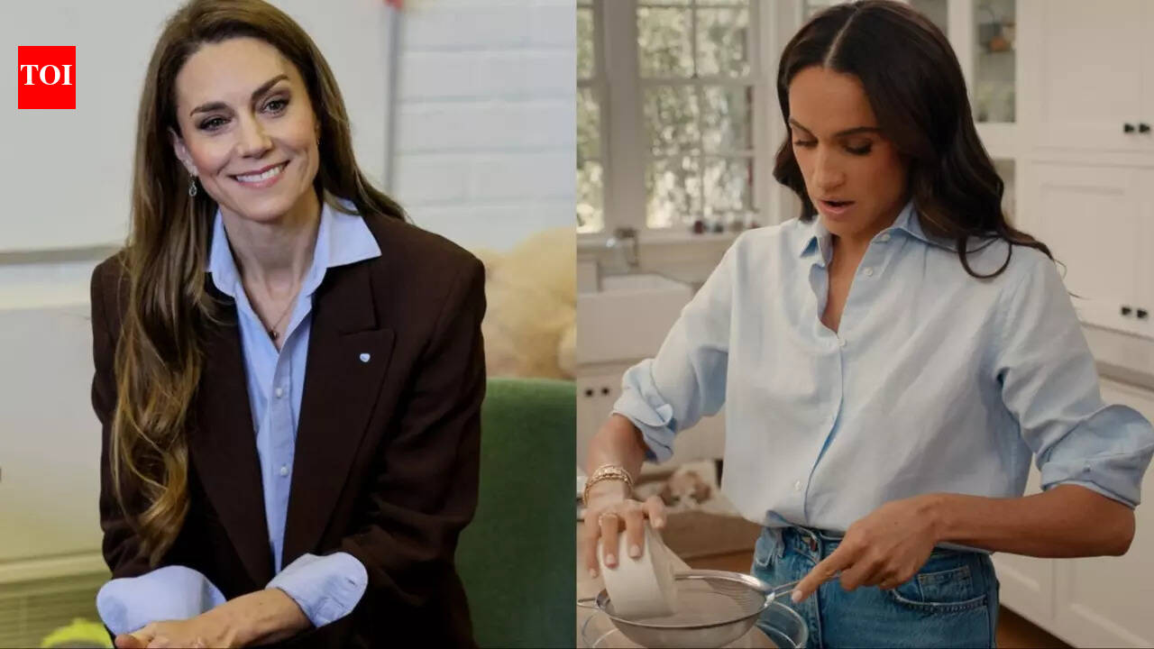 Blue shirt trend from Kate Middleton to Meghan Markle: Why the simple British button-down is fashions hottest status symbol right now 2 photo 9
