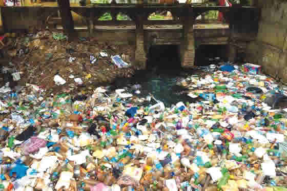 Poor plastic waste management causes flooding in Lagos Expert 1 A canal blocked by waste