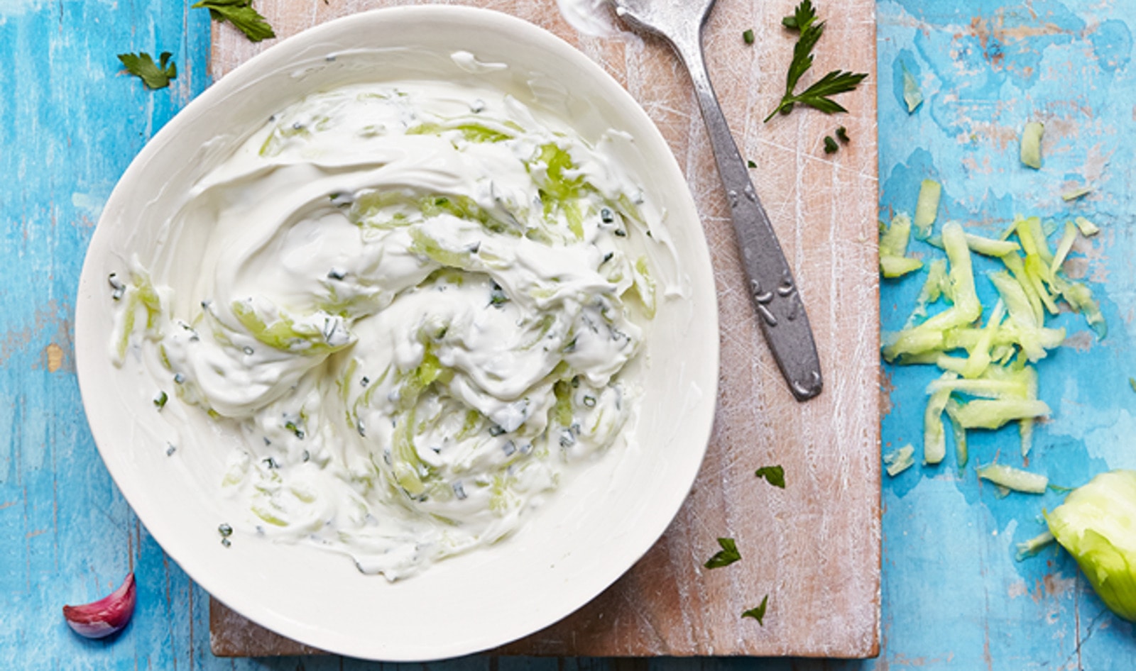 Dairy-Free Cucumber Yogurt Tzatziki 1 VegNews.TzatzikiSauce.TimAtkins