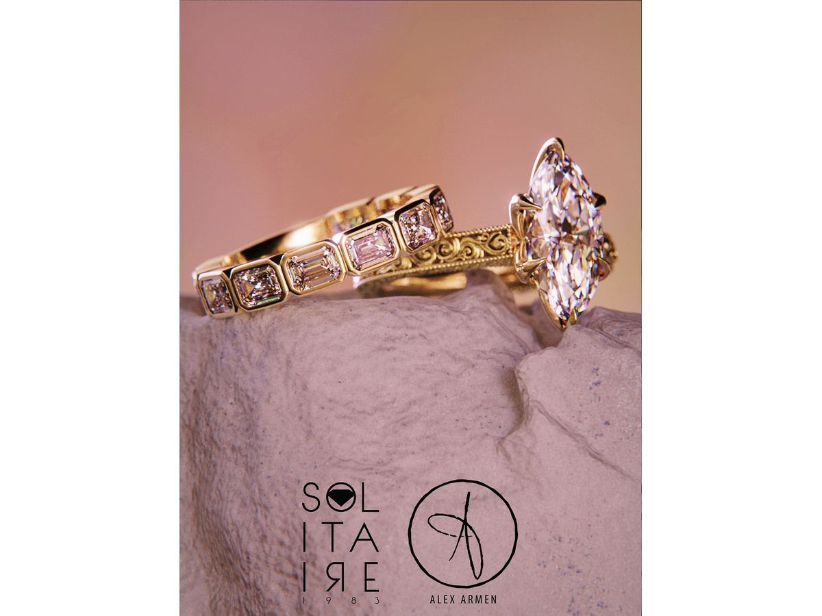 Solitaire x Alex Armen Introduces Bespoke Engagement Ring Design Experience in Toronto 5 marquise diamond engagement ring with hand engraving and a c