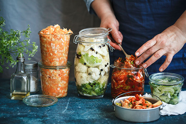 Canning fermented food in jars
