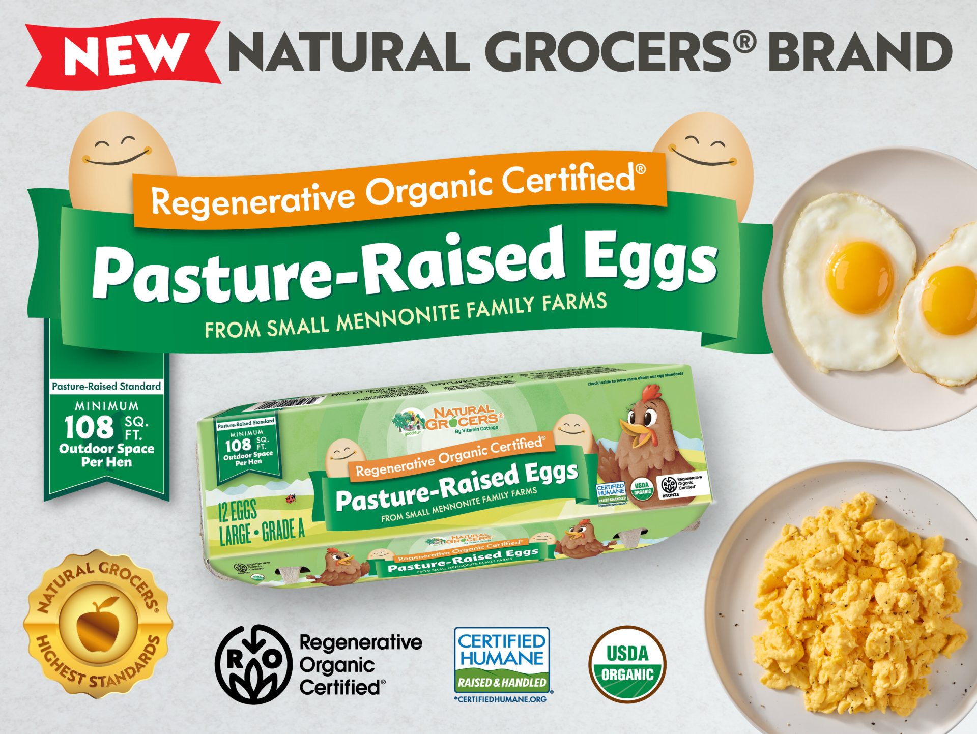 Natural Grocers Adds Organic Pasture-Raised Eggs To Private Label Line - The Shelby Report 5 NGBP Eggs Regenerative Organic Pasture Raised Launch