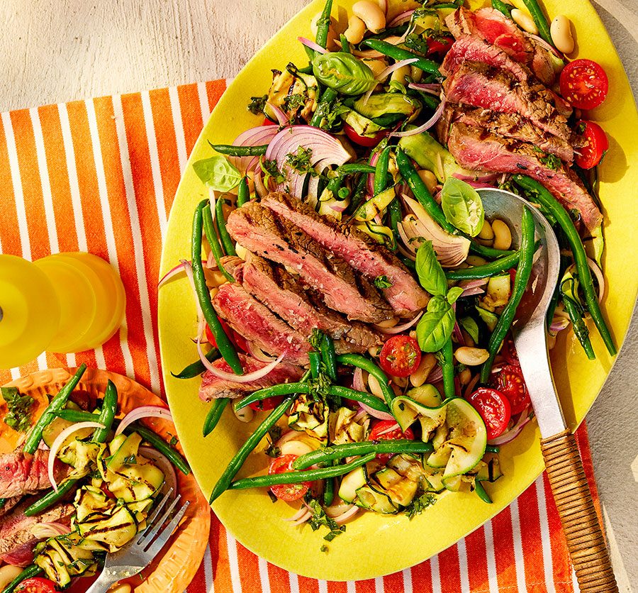 Steak courgette and summer bean salad 4b2701f