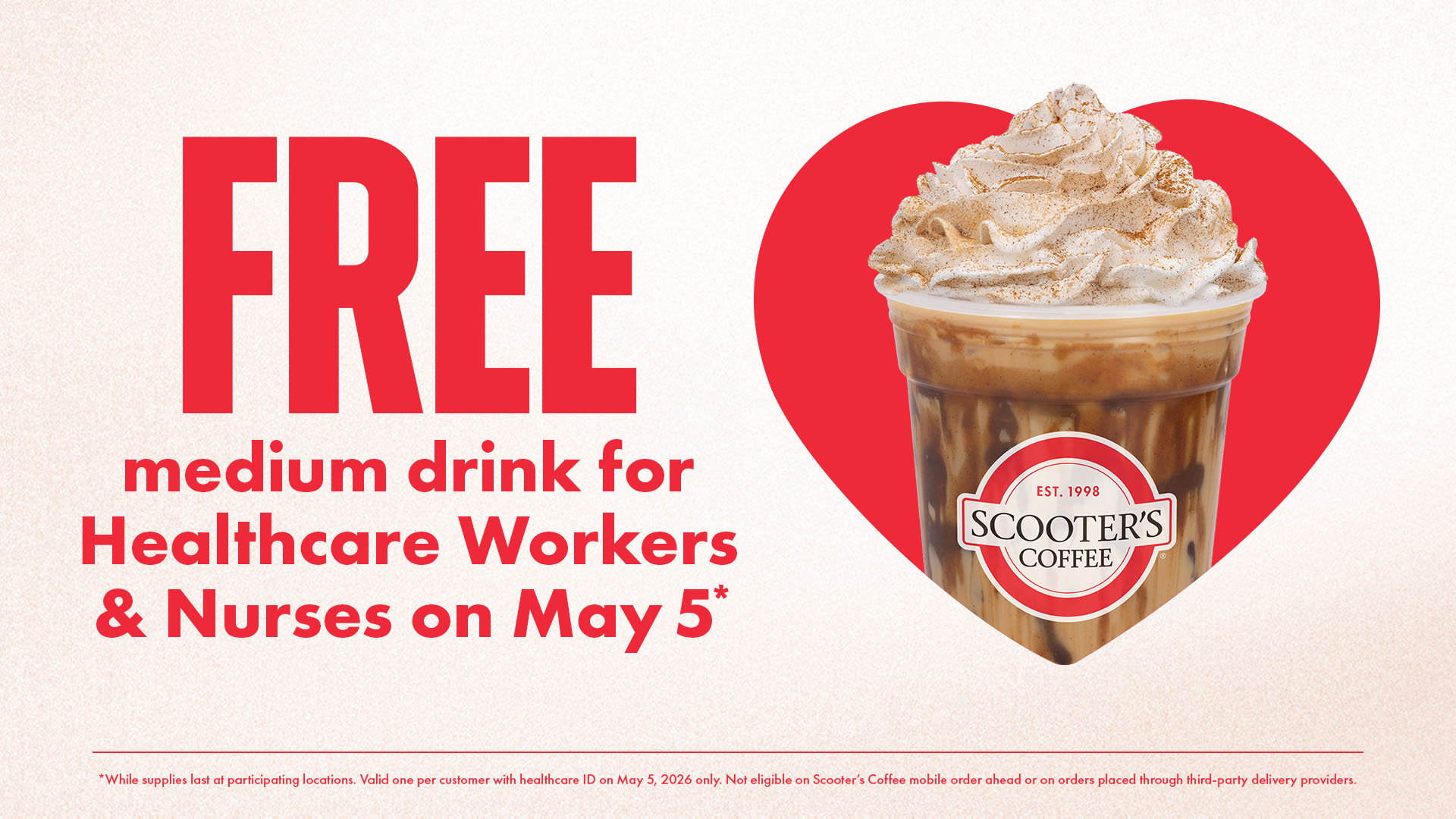 GFX Nurse Healthcare Free Medium Drink 2026 Scooters Coffee