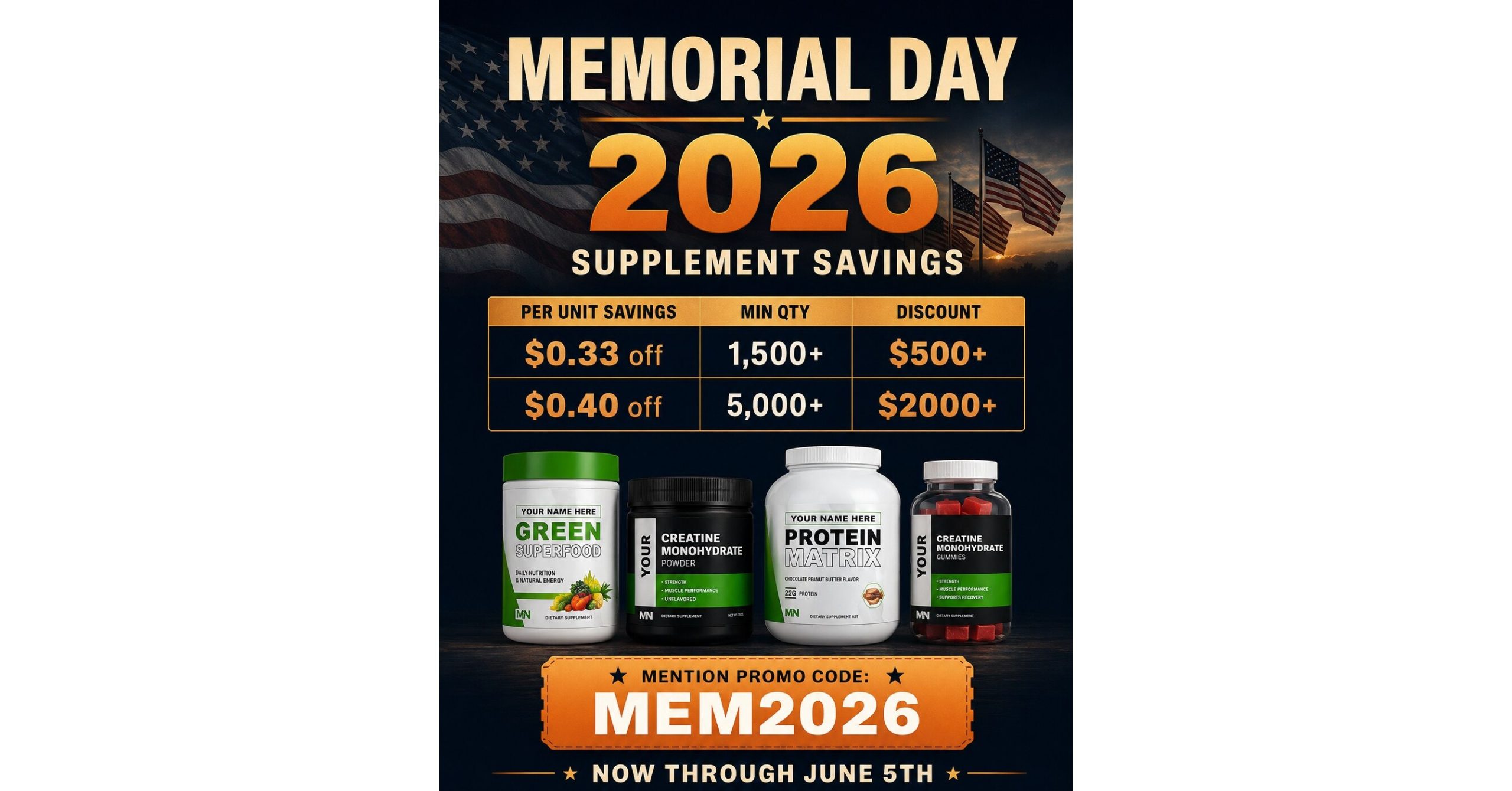 Makers Nutrition Launches Memorial Day Supplement Savings Promotion to Help Brands Expand Product Lines 2 Makers Nutrition Memorial Day 2026 Supplement Savings promotion offers scaled
