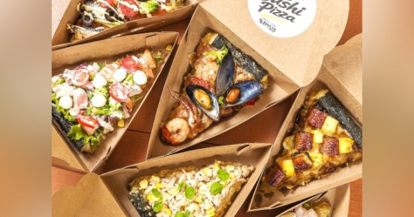 Sushi Pizza Japan Osaka weird food restaurant Namba Midosuji Izakaya Kaisen Monogatari seafood eel nori seaweed travel news 1 1