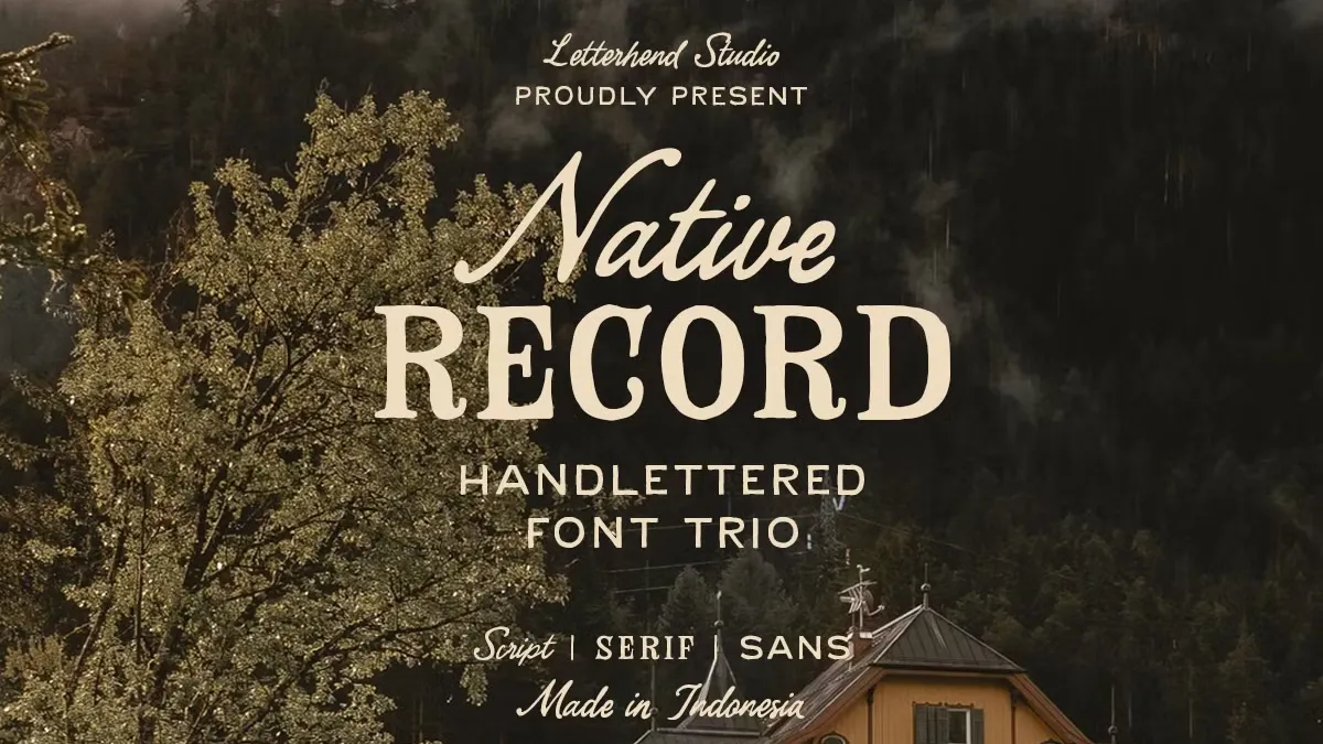 The Native Record Font Trio Letterhend Studio