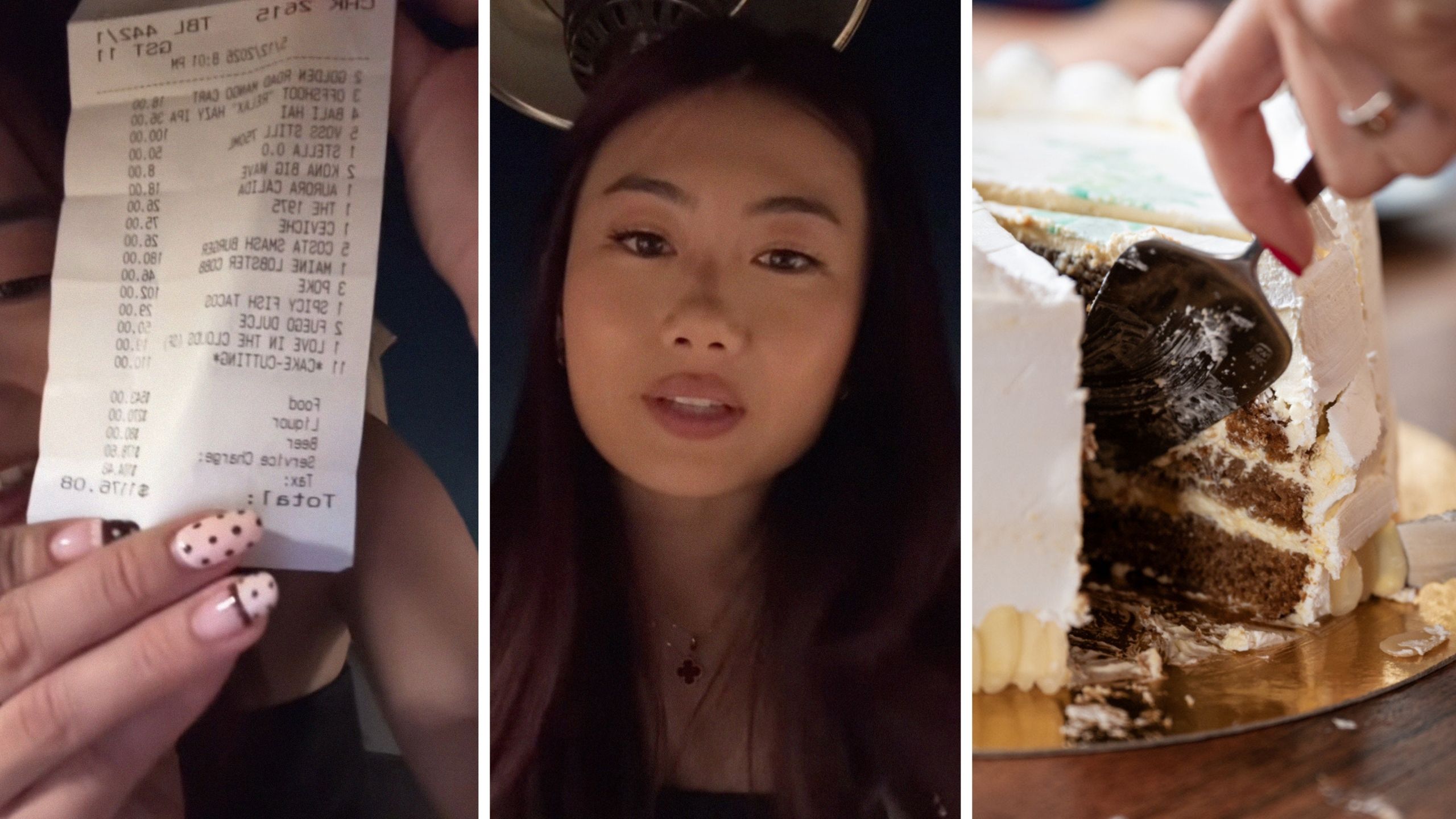 Woman celebrates birthday at restaurant