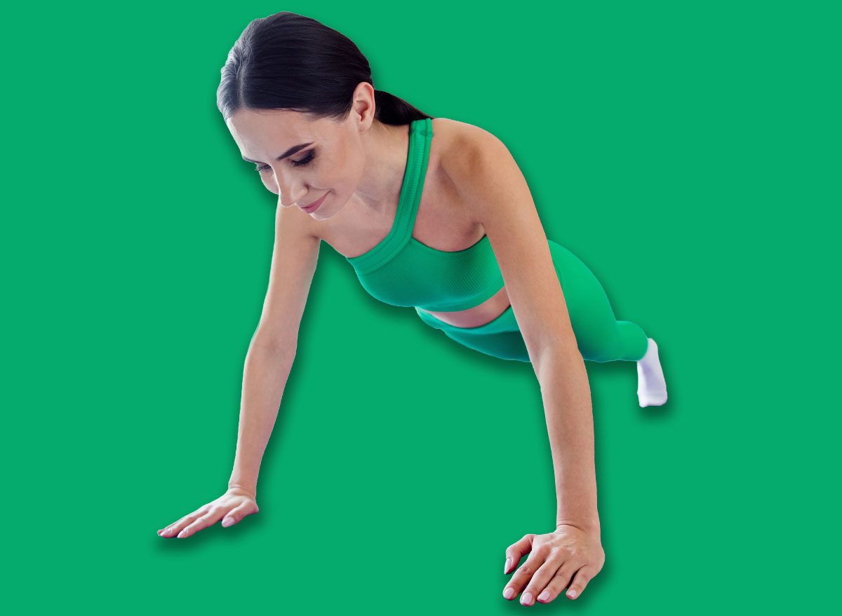 mature woman high plank