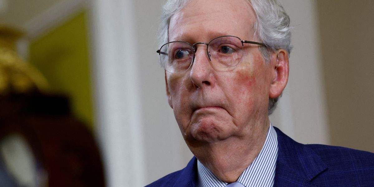 file photo u s senate minority leader mitch mcconnell r ky meets with reporters following the weekly senate caucus luncheons